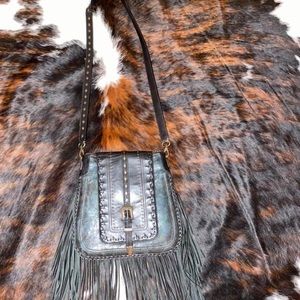 Genuine leather cross body bag